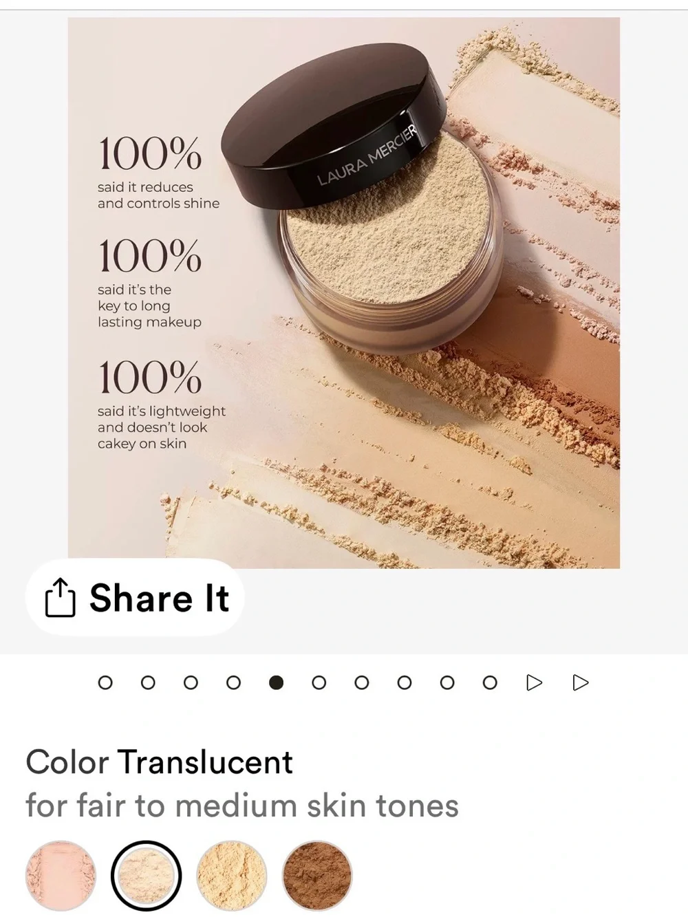 laura mercier Translucent Loose Setting Powder - Black Packaging